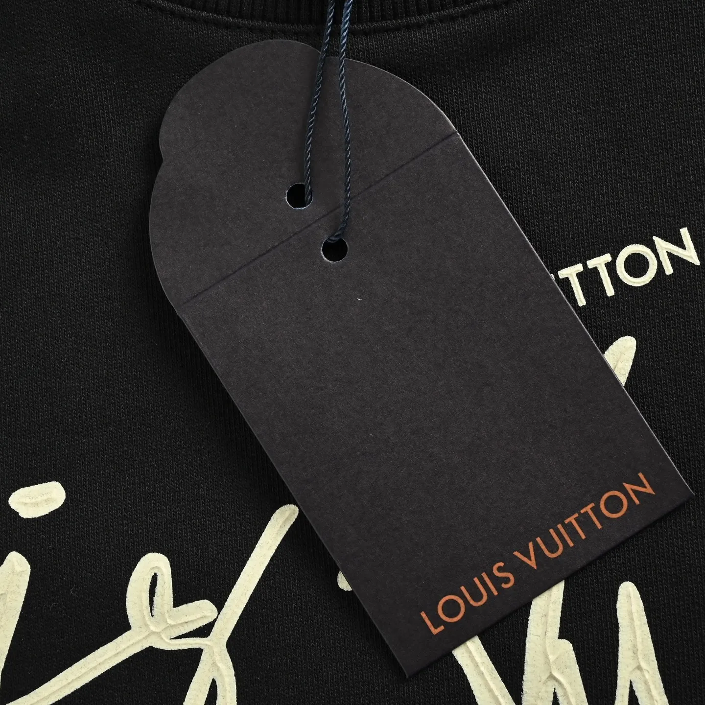 Louis Vuitton/Louis Vuitton 25Fw cursive signature letter print crew neck sweatshirt